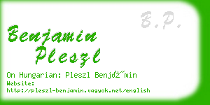 benjamin pleszl business card